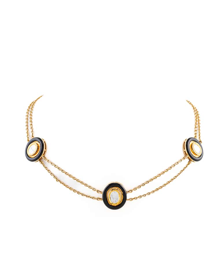 Vian Uncut Diamond Black Enamel Collection