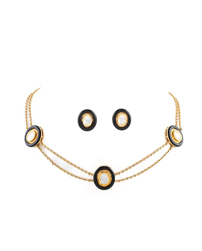 Vian Uncut Diamond Black Enamel Collection