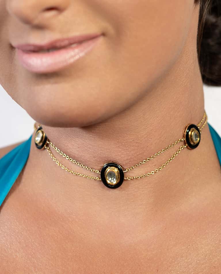 Vian Uncut Diamond Black Enamel Collection