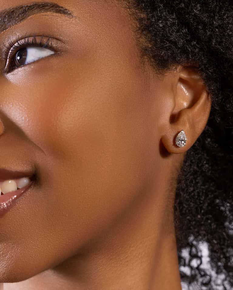 Pear-Shaped Diamond Stud Earrings