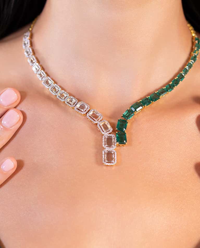 Vian Rose Cut Diamond and Emerald Collection