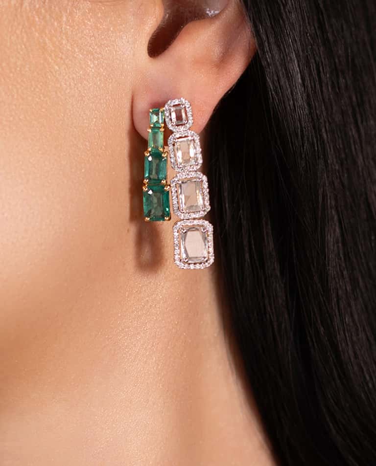 Vian Rose Cut Diamond and Emerald Collection