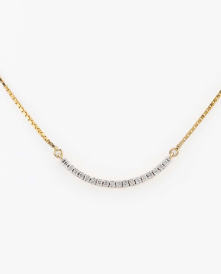 Curved Bar Diamond Necklace
