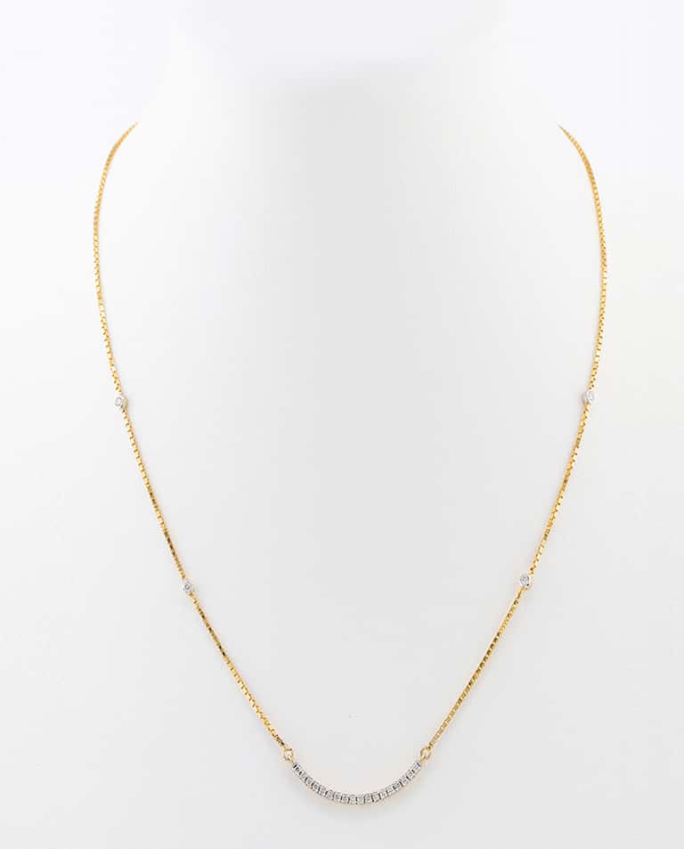 Curved Bar Diamond Necklace
