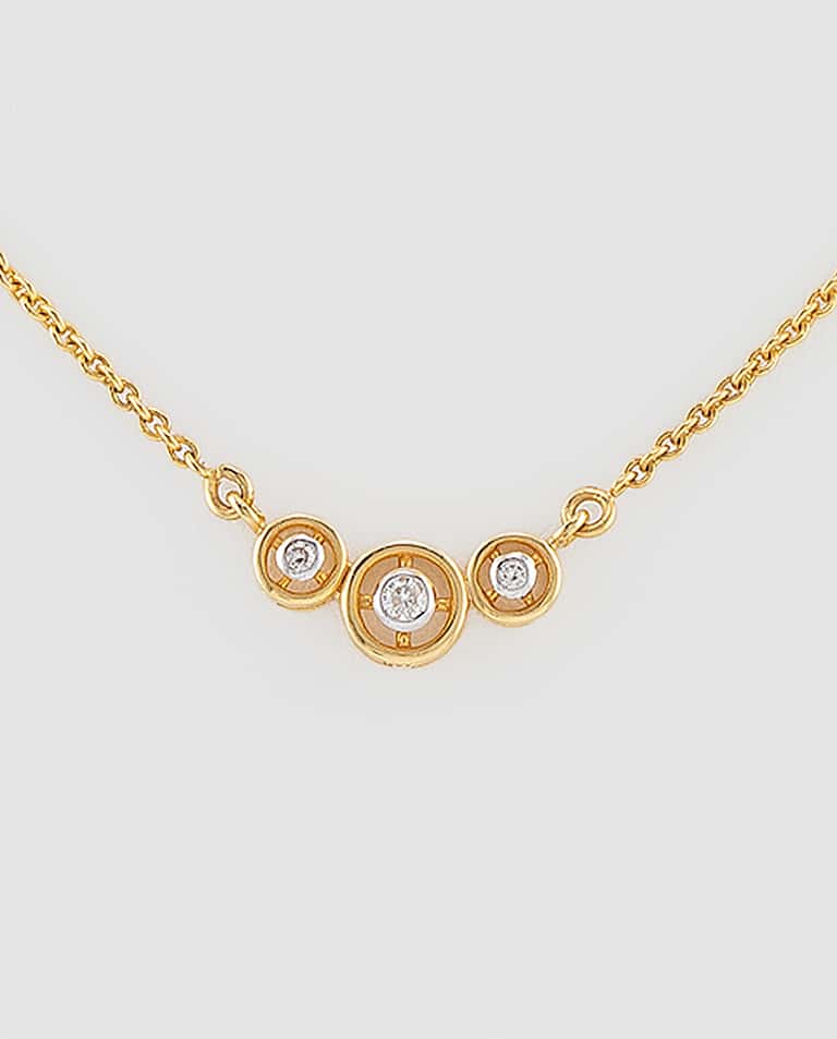 Three Stone Diamond Necklace