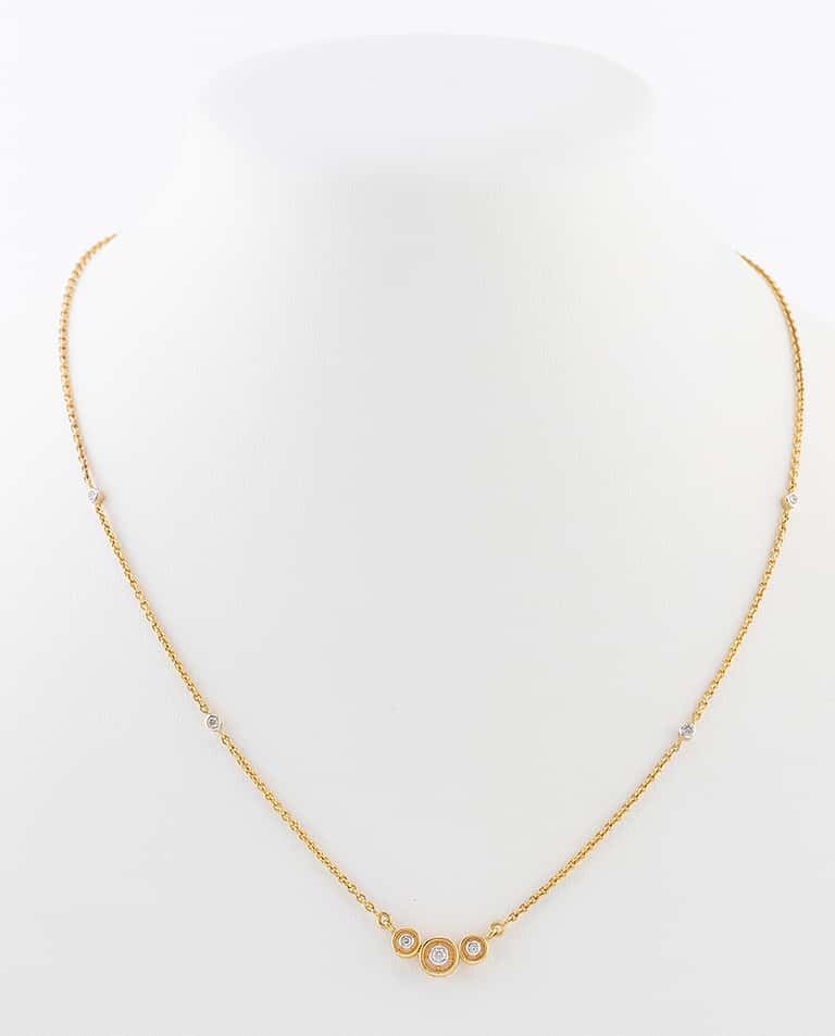 Three Stone Diamond Necklace