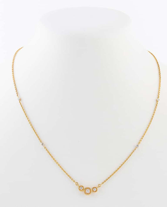 Three Stone Diamond Necklace