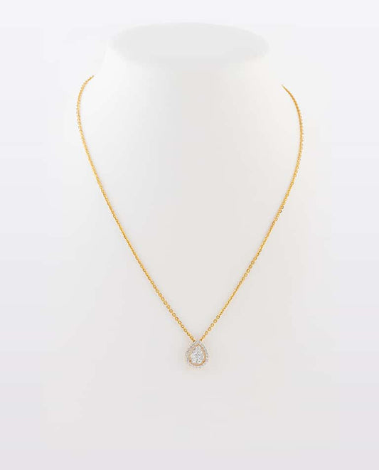 Diamond Teardrop Cluster Necklace