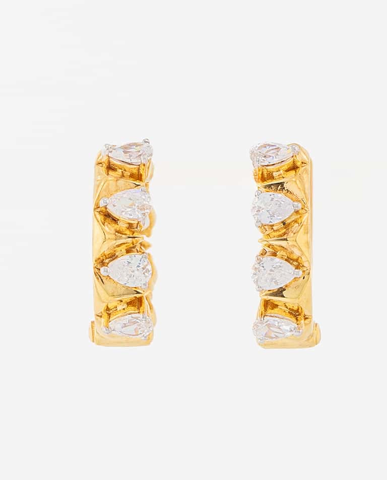 Pear Diamond Hoop Earrings