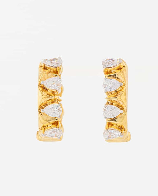 Pear Diamond Hoop Earrings