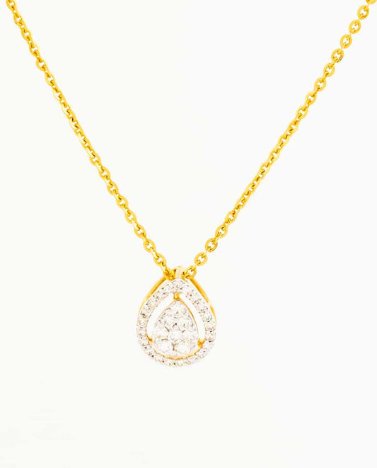 Diamond Teardrop Cluster Necklace