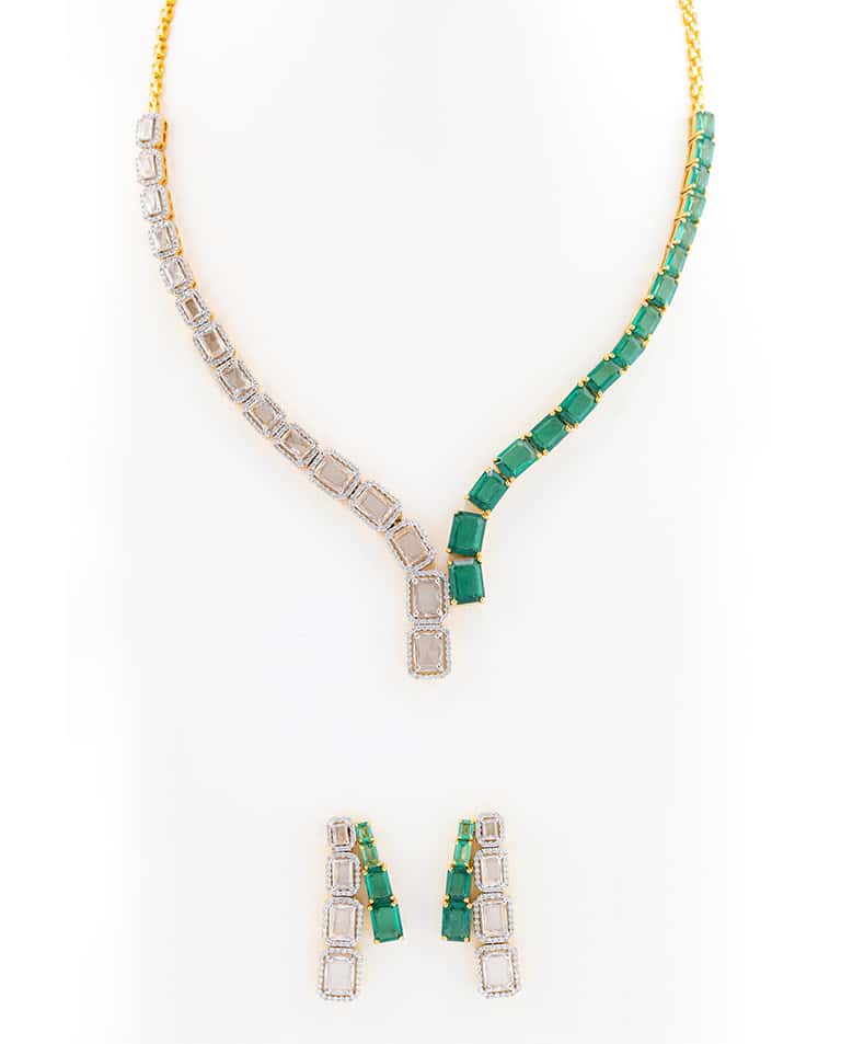 Vian Rose Cut Diamond and Emerald Collection
