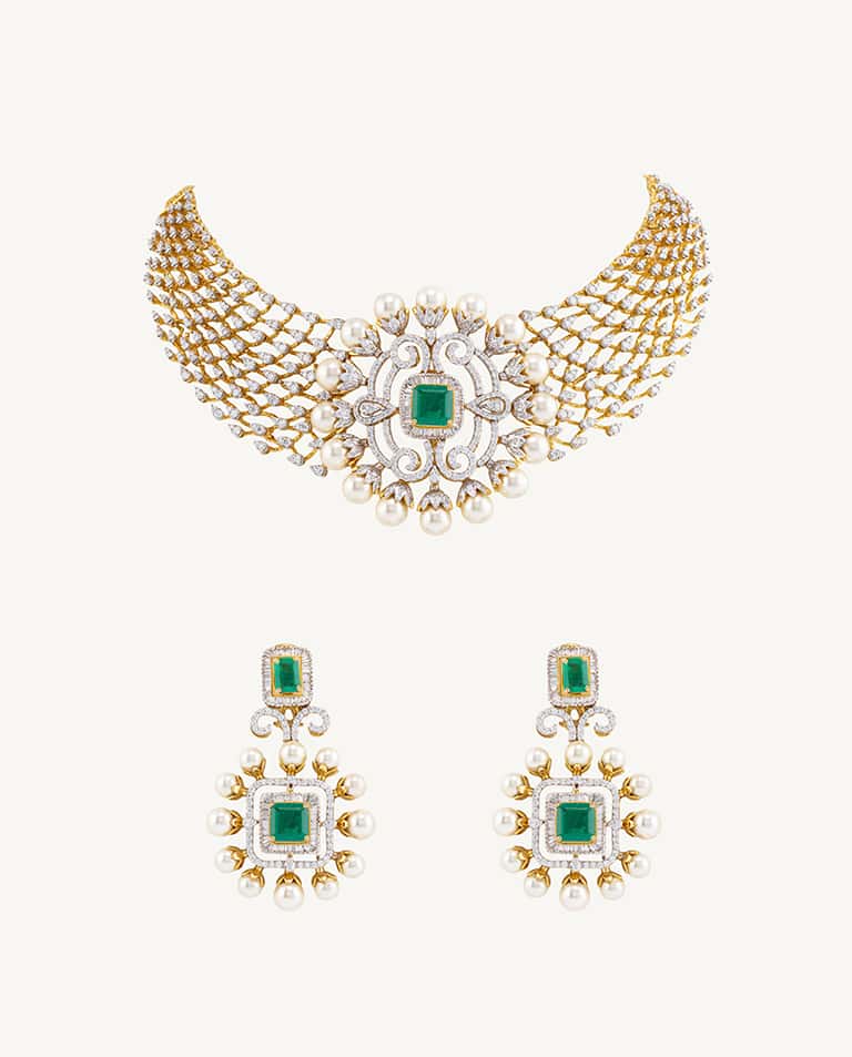 Vian Interchangeable Stones and Diamonds Choker Collecion