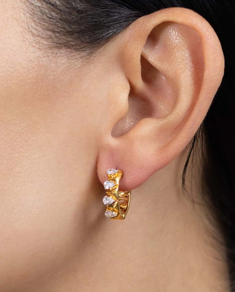 Pear Diamond Hoop Earrings
