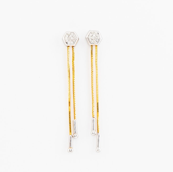 Hexagon Drop Earrings