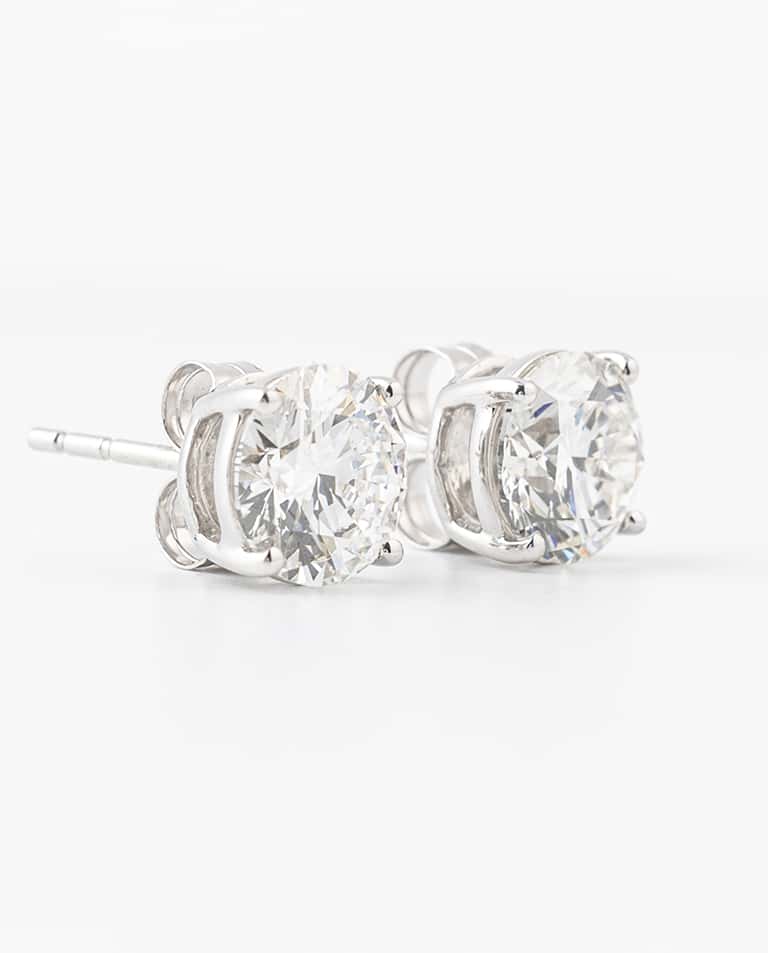 Round-Cut Diamond Stud Earrings
