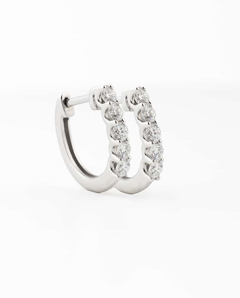Diamond Huggie Hoop Earrings