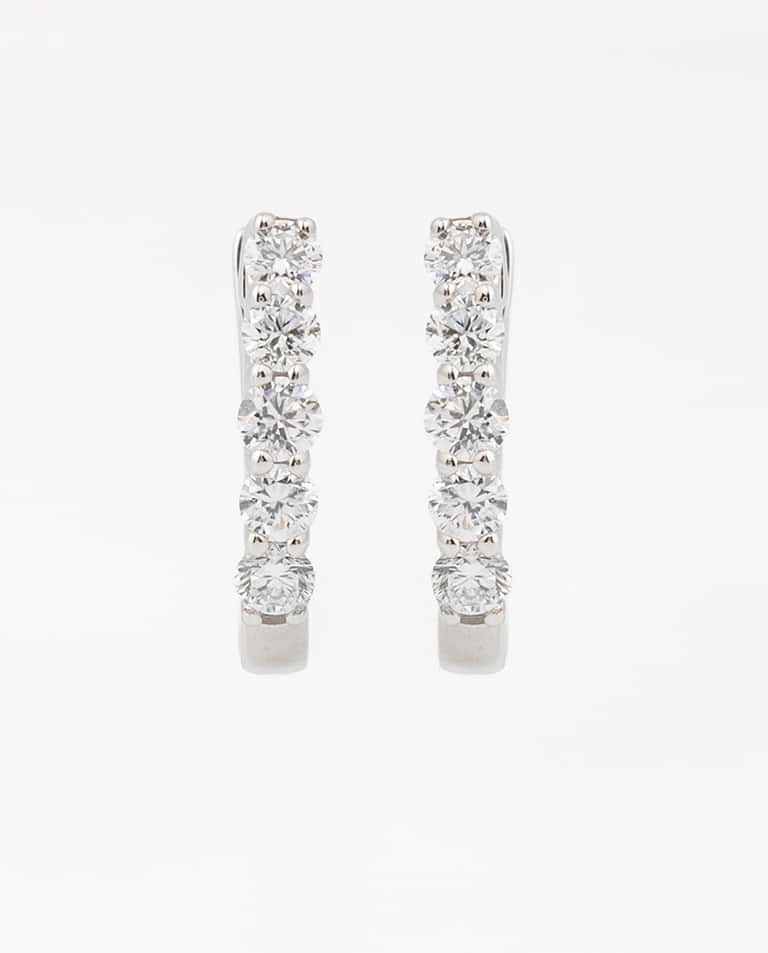 Diamond Huggie Hoop Earrings