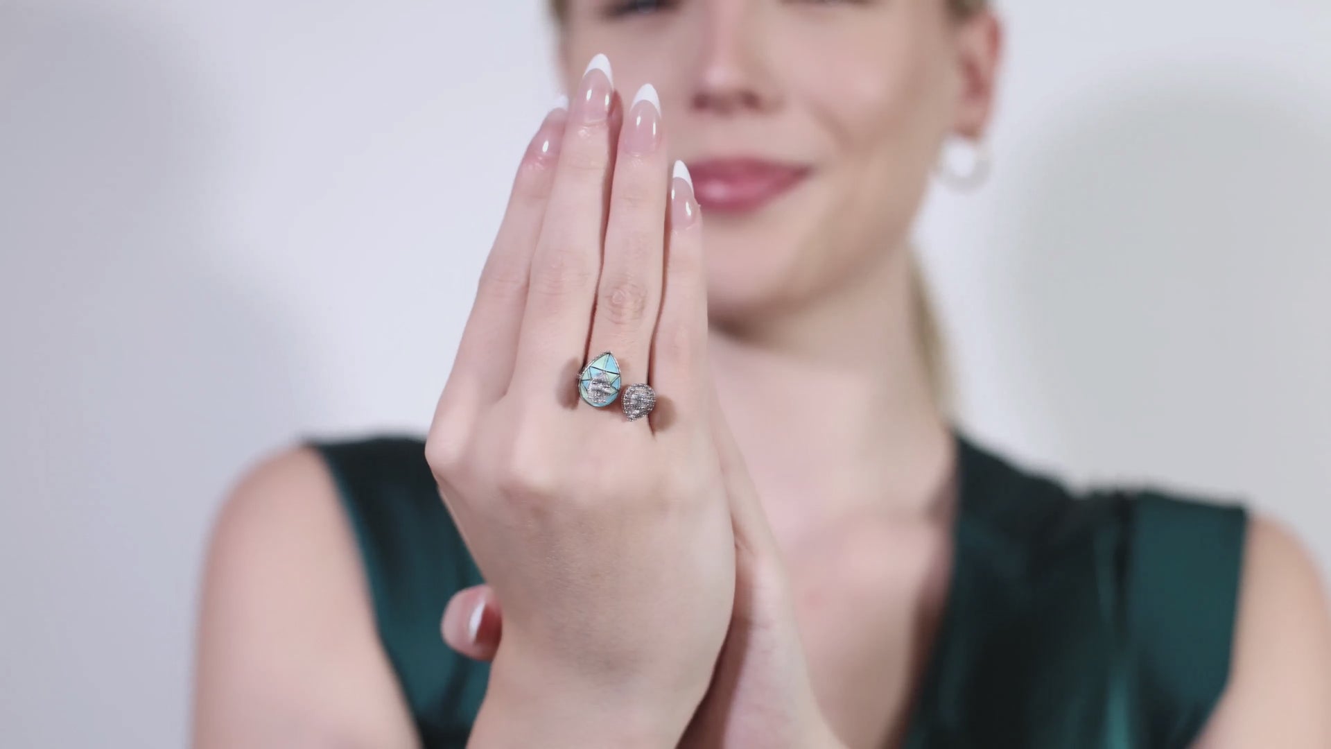 Vian Toi et Moi Enamel Diamond Statement Ring
