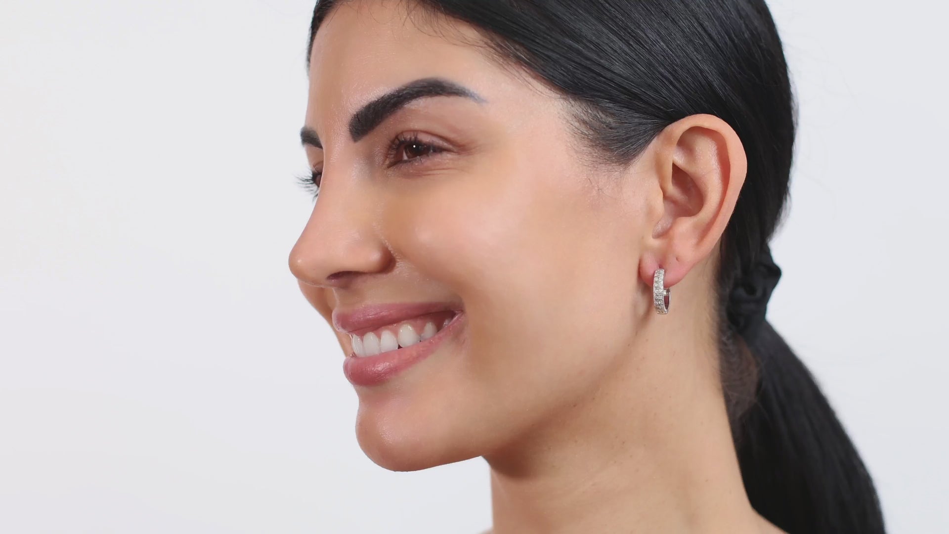 Eternity Hoop Diamond Earrings