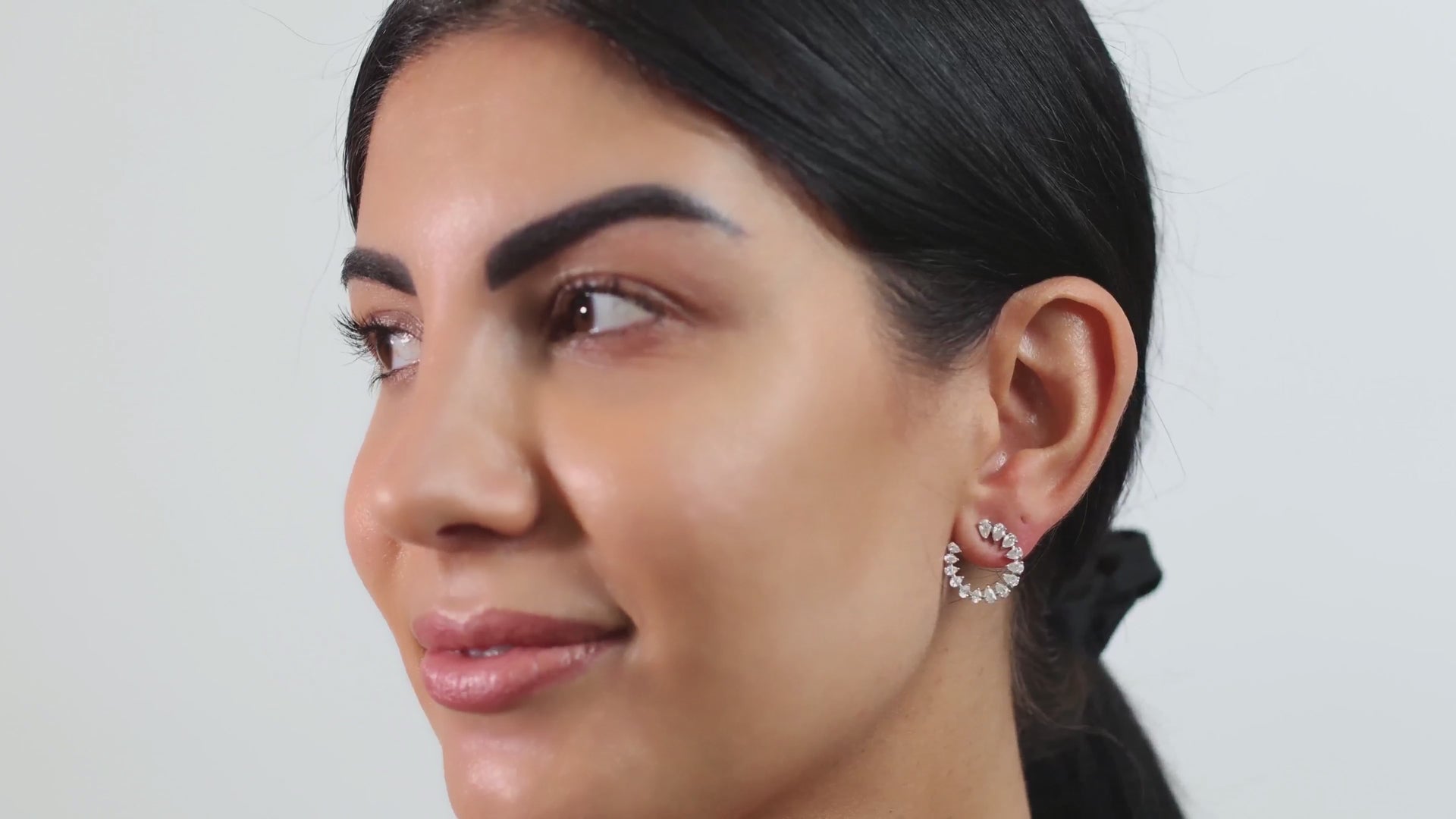 Pear Shaped Diamond Ring Hoops