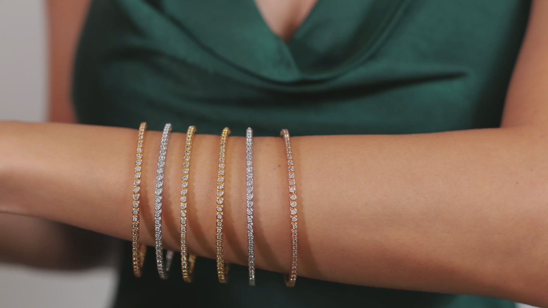 Vian Three-Tone Stackable Bangles