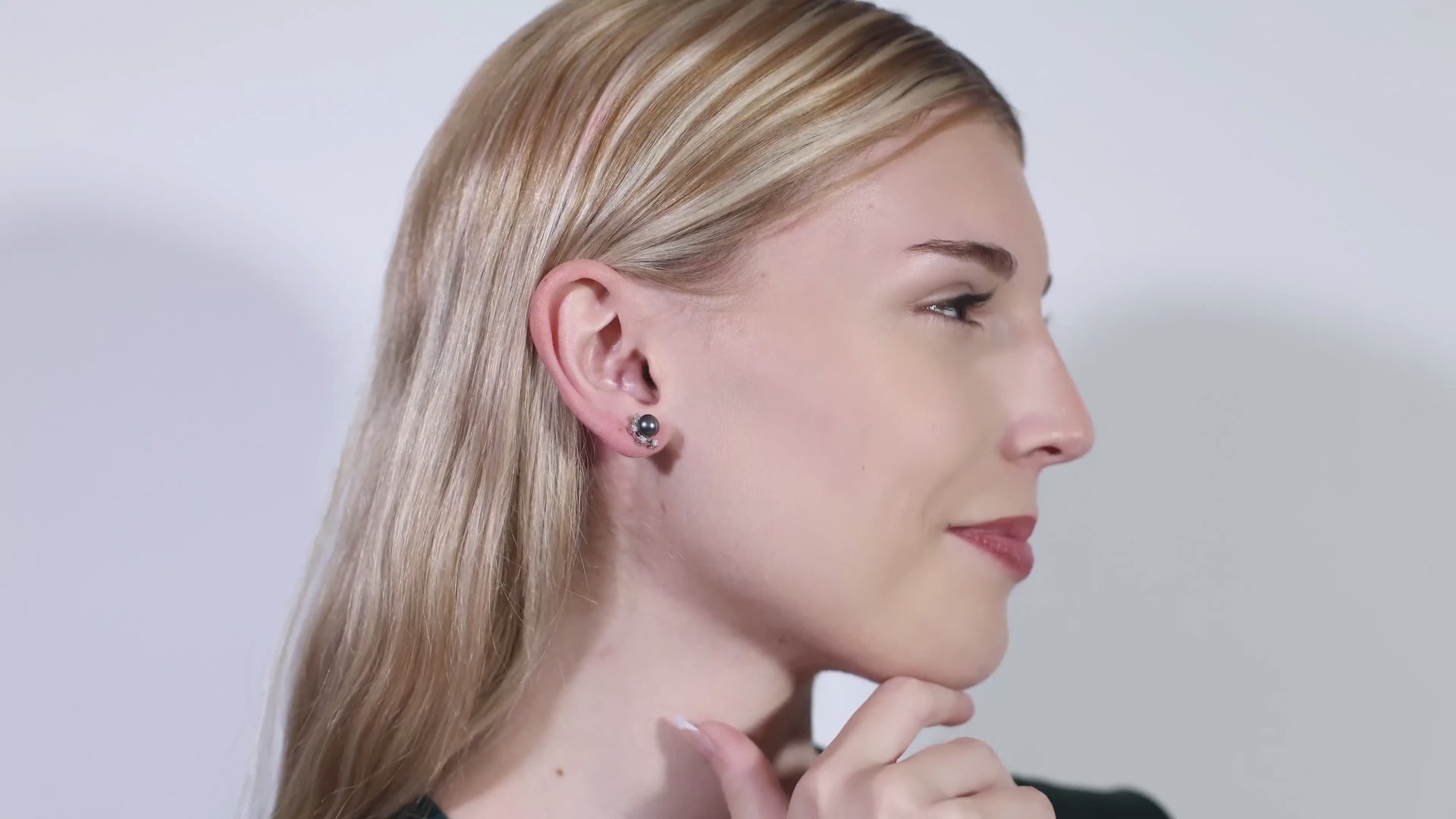 Changeable Pearl and Diamond Leaf Earrings