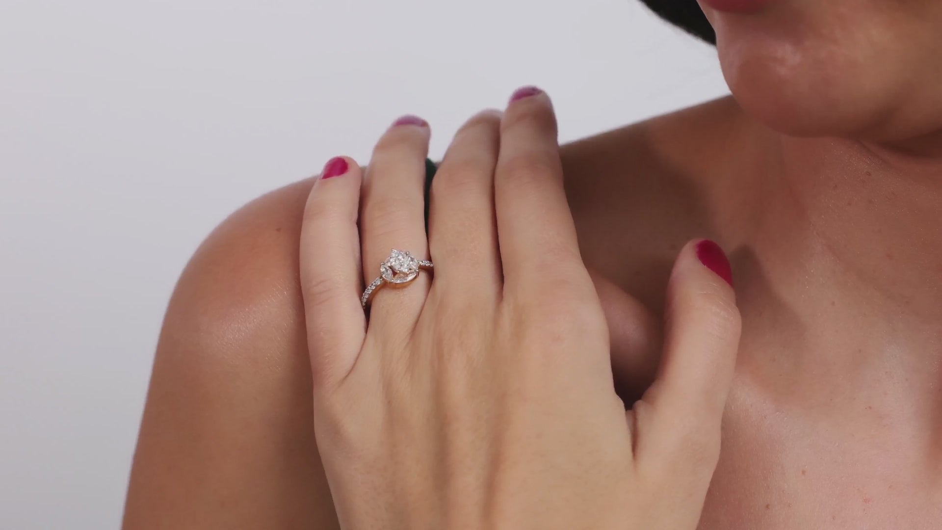 Solitaire Marquise Cluster Diamond Engagement Ring