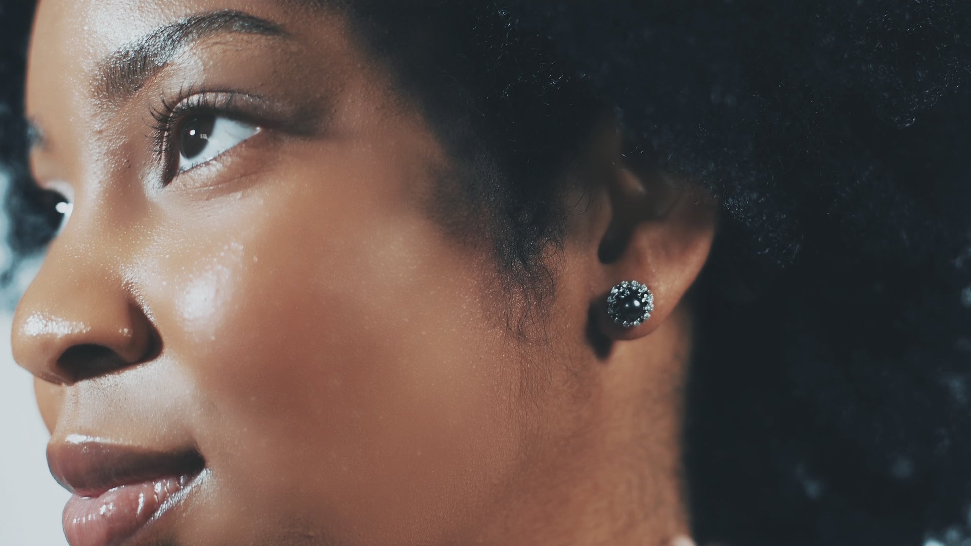 Black Pearl, Black Gemstone and Diamond Earrings