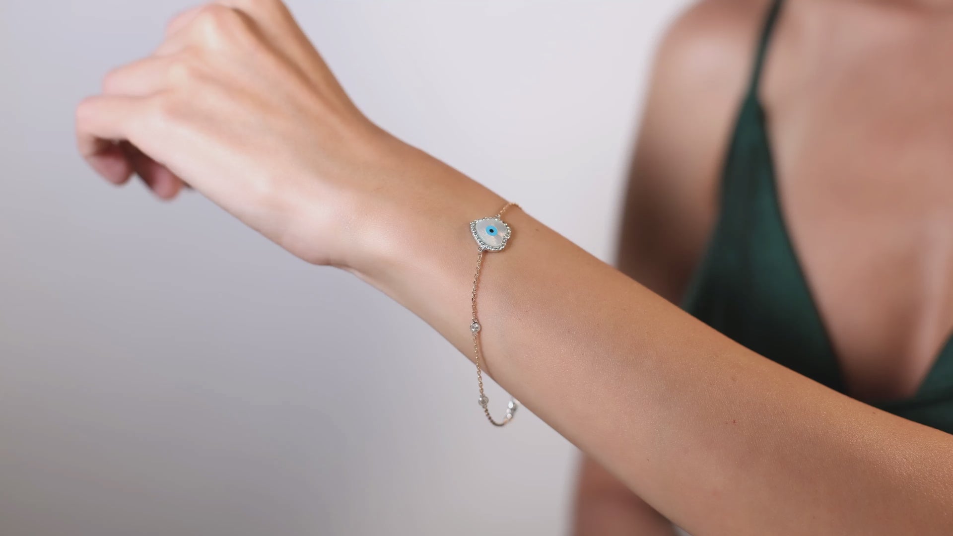 Evil Eye and Mother of Pearl Bracelet