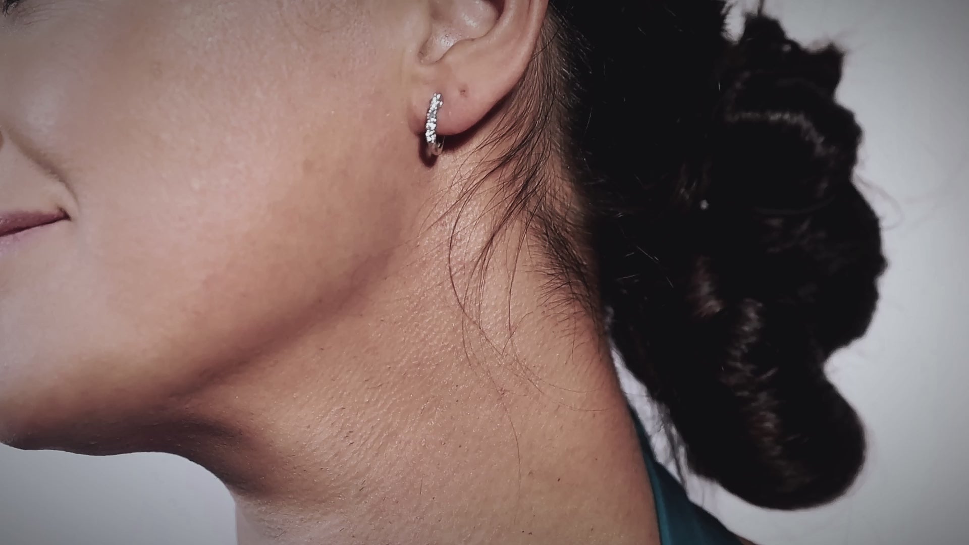 Diamond Huggie Hoop Earrings