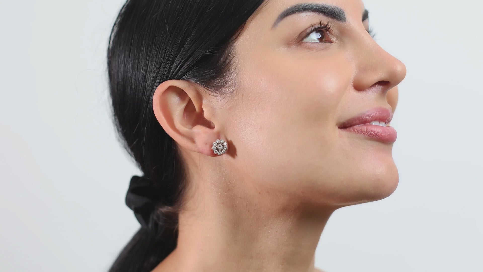 Diamond Flower Studs