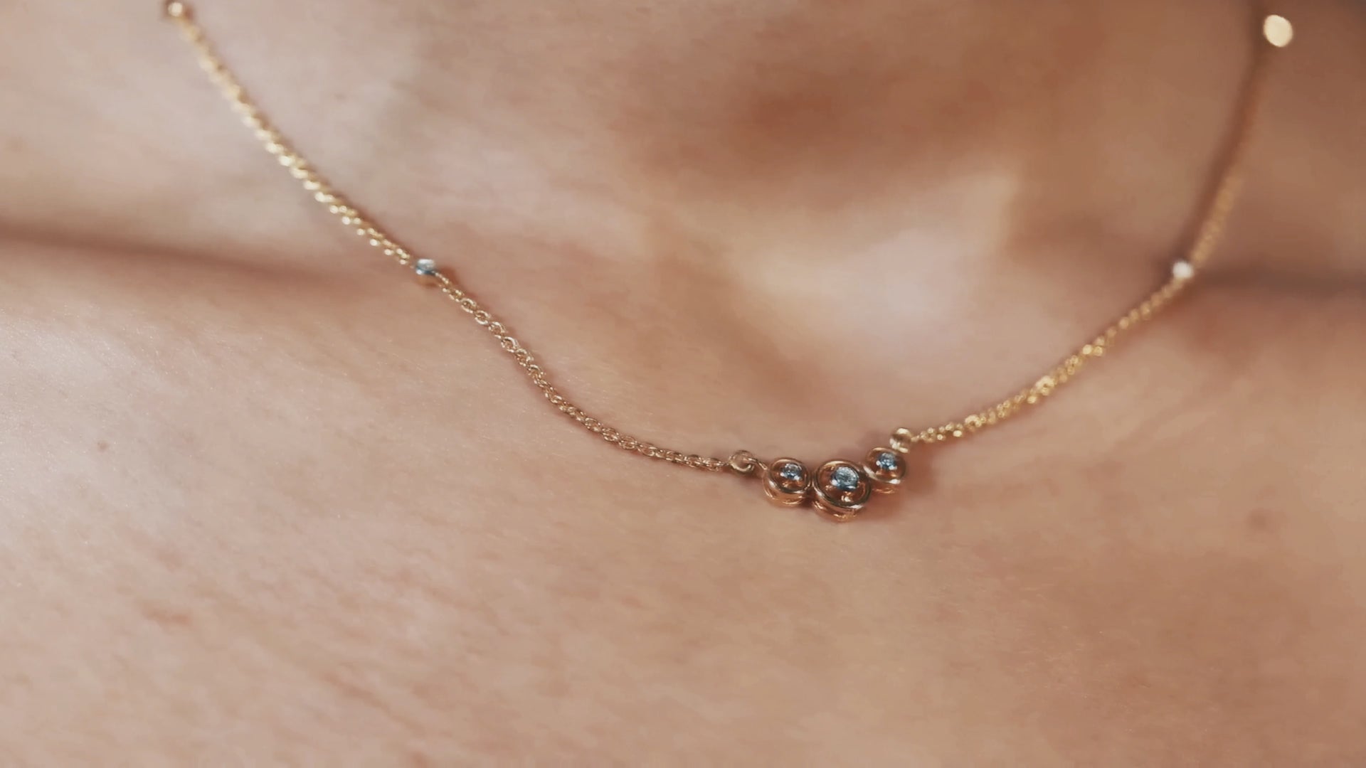 Three Stone Diamond Necklace